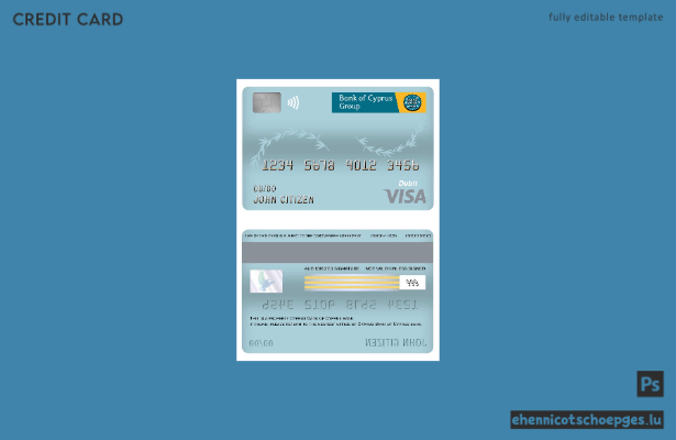 Beispielvorschau der Visa-Debitkarte der Bank of Cyprus